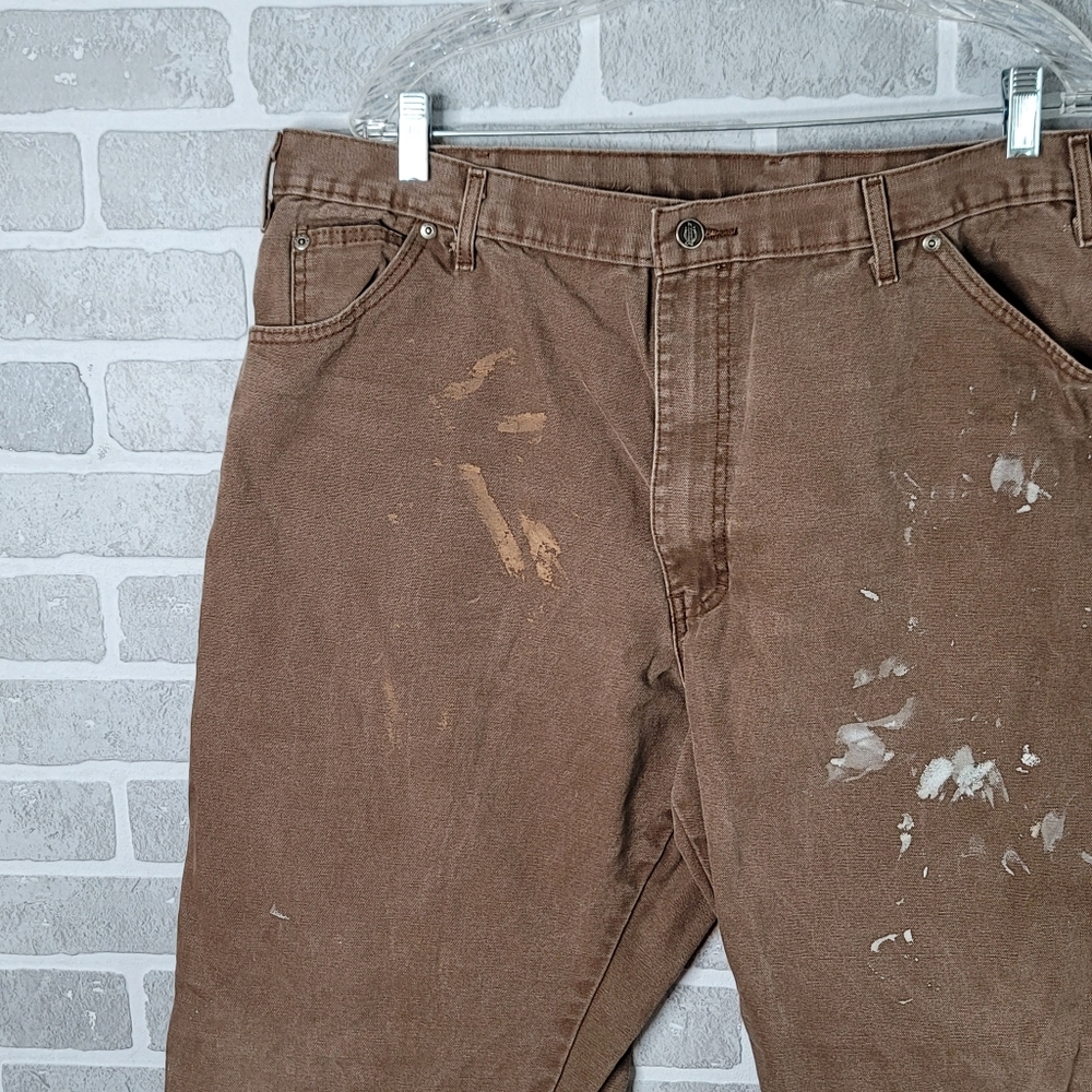 Dickies Brown Canvas Work Pants  Painters Fashion Work Wear Men's Size 42 x 30 - Picture 4 of 16